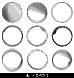 Série de cercles d'encre main drwn. Illustration de Vecteur