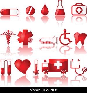 Icônes médicales Illustration de Vecteur