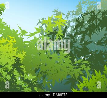 Paysage coloré de feuillage d'été - Vector illustration - Les différents graphiques sont sur des calques distincts de sorte qu'ils peuvent facilement Illustration de Vecteur