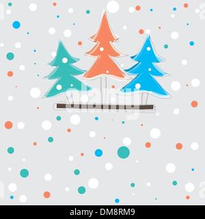 Carte de Noël avec arbre . vector illustration Illustration de Vecteur