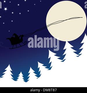 Illustration du Père Noël et ses rennes Illustration de Vecteur