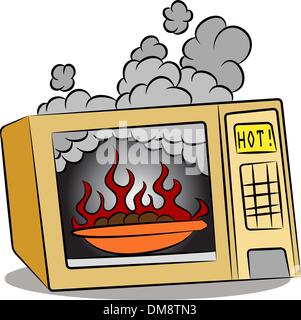 La combustion des aliments au micro-ondes Illustration de Vecteur