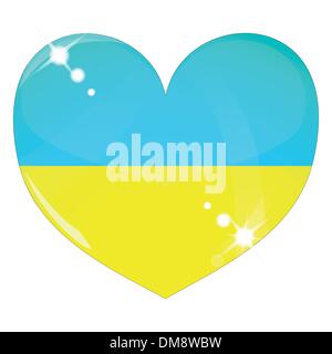 Coeur de vecteur avec l'Ukraine la texture du pavillon Illustration de Vecteur