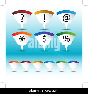 Broche cartographie Icon Set Illustration de Vecteur