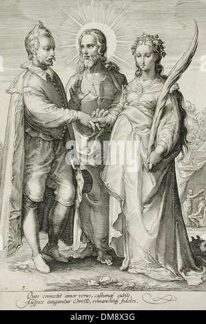 Cette œuvre, intitulée « le mariage chrétien », fait partie d'une vaste collection au Los Angeles County Museum of Art (LACMA). Il représente des thèmes historiques liés au mariage et aux traditions religieuses, reflétant les influences artistiques de diverses périodes et cultures. Banque D'Images