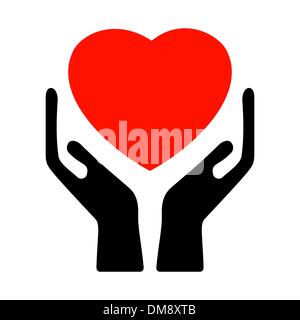 Mains tenant le cœur. EPS 8 Illustration de Vecteur