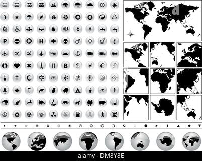 Icônes géographique Illustration de Vecteur