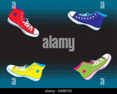 Adolescent sneakers social media Illustration de Vecteur