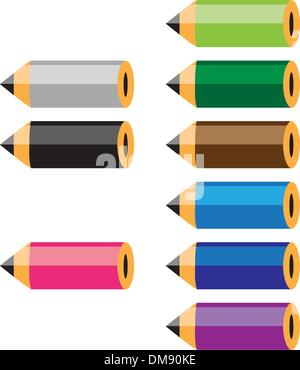 Ensemble de crayons de couleur pour votre conception Illustration de Vecteur