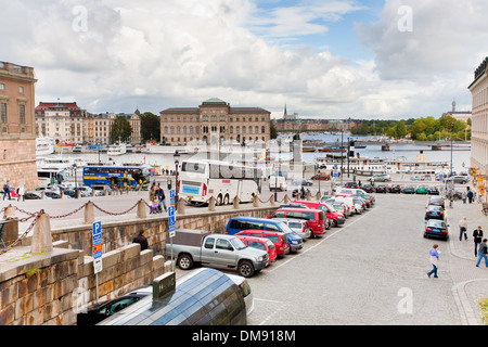 Avis sur musée national à travers Slottsbacken street, à Stockholm Banque D'Images