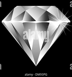 Diamond isolated on black Illustration de Vecteur