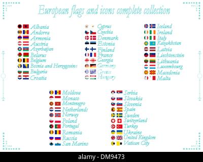 Collection de drapeaux des pays européens Illustration de Vecteur