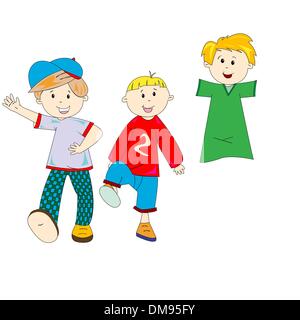 Happy kids cartoon Illustration de Vecteur