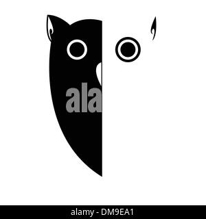 Vector illustration stylisée owl, l'arrière-plan Illustration de Vecteur