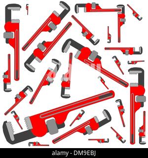 Modèle de clé à tuyau Illustration de Vecteur