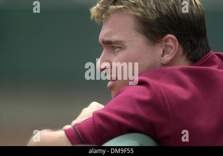 Sep 21, 2005 - Sacramento, CA, USA - l'un des 89 joueurs nommés dans le rapport de la Commission Mitchell sur l'usage des stéroïdes dans le baseball majeur. Histoire Profil sur Sacramento River Cats CODY MCKAY vu ici regarder un match contre les Las Vegas 51s à Raley Field à Sacramento, CA., 15 mai 2001. (Notez que McKay n'a pas joué dans le jeu). (Crédit Image : © Jose M. Osorio/Sacramento Bee/ZUMA P Banque D'Images