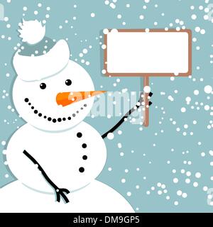 Happy snowman, carte de Noël Illustration de Vecteur