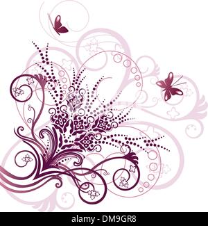 Élément de design floral rose corner Illustration de Vecteur