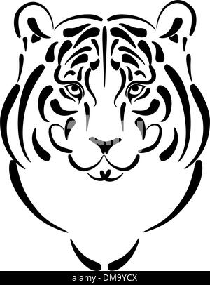 Silhouette stylisée du tigre, symbole de l'année 2010 Illustration de Vecteur