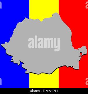 Carte nationale roumaine de couleurs Illustration de Vecteur
