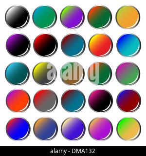 Couleur ronde boutons web Illustration de Vecteur