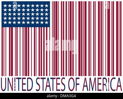 Les codes-barres d'un drapeau des États-Unis Illustration de Vecteur