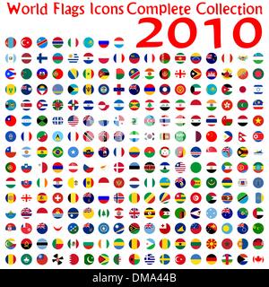 Collection d'icônes drapeaux monde Illustration de Vecteur