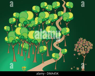 chemin forestier Illustration de Vecteur