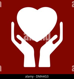 Coeur en mains ouvertes. EPS 8 Illustration de Vecteur