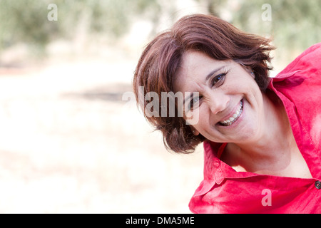 Mode de vie d'une femme dans le champ Banque D'Images