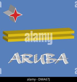 3d drapeau Aruba Illustration de Vecteur