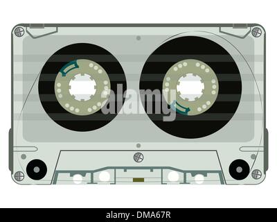 Casette audio tape isolated on white Illustration de Vecteur