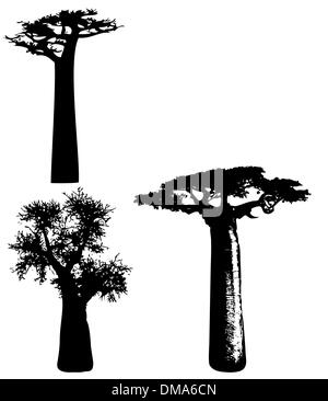 Les arbres de l'Afrique - vector Illustration de Vecteur