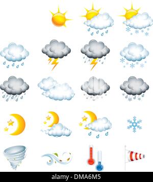 Icônes météo Illustration de Vecteur