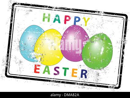 Happy Easter Greeting rubber stamp stamp Illustration de Vecteur