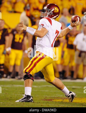 7 novembre 2009 : USC Quarterback Matt Barkley (7) en action lors d'un match de football entre les NCAA Arizona State Sun Devils de l'université et de l'USC Trojans au Sun Devil Stadium de Tempe, Arizona, remporté par les Trojans, 14-9.(Image Crédit : © Max Simbron/Cal/ZUMApress.com) Media Sport Banque D'Images