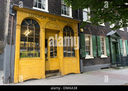 Les locaux de la Whitechapel Bell Foundry dans l'Est de Londres. Banque D'Images