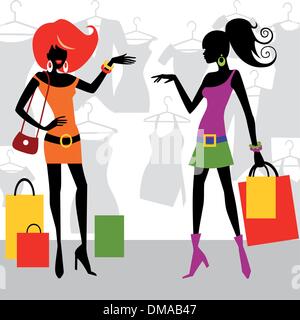 Fashion shopping femmes Illustration de Vecteur