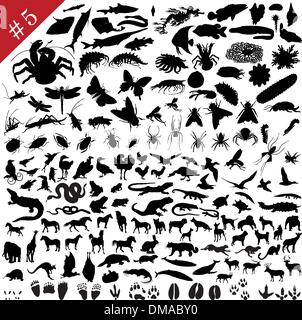 Jeu de silhouettes animales Illustration de Vecteur