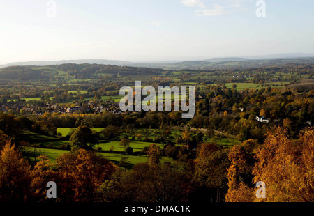 Belle météo d'automne sur les collines de Malvern, Worcestershire. Banque D'Images