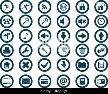 définir des icônes ronds Illustration de Vecteur