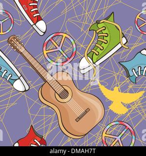 Arrière-plan vectoriel continu hippie Illustration de Vecteur