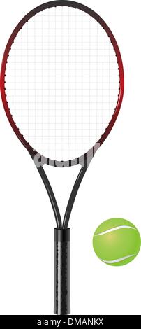 Raquette de tennis et la balle Illustration de Vecteur
