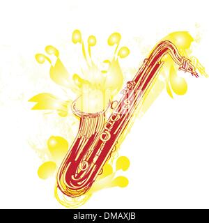 Abstract Sketchy Sax Illustration de Vecteur