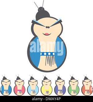 Vector illustration comique d'un Chinois Illustration de Vecteur