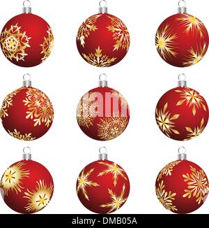 Jeu de boules de Noël Illustration de Vecteur