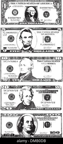 American Dollar bills trace Illustration de Vecteur