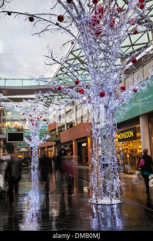 Liverpool, Merseyside, Royaume-Uni.13 décembre 2013.Liverpool One fait ses courses le jour du Santa Jumper à l'occasion de Macmillan « Wear Your Noël Jumper Day ».La campagne a été en association avec Juice FM et a aidé à recueillir des fonds essentiels pour les personnes vivant avec le cancer dans la région de Merseyside.Le centre-ville a organisé un événement "Wear a Christmas Jumper" pour lancer une campagne d'un mois pour créer le plus grand album photo en ligne au monde de personnes portant des pulls de Noël.quartier des affaires de Liverpools, Banque D'Images