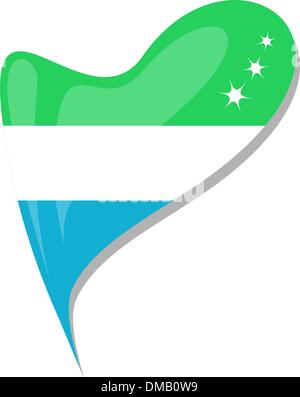 La Sierra Leone dans le cœur. De l'icône du drapeau national sierra leone Illustration de Vecteur