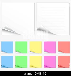 Le papier blanc pads en différentes couleurs Illustration de Vecteur